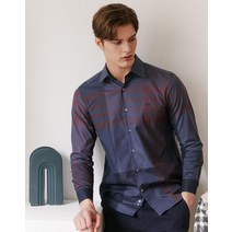 21FW 네이비 체크 면 긴팔캐주얼셔츠 DMSH1D303N2