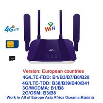 유심 라우터 공유기SIM 카드 슬롯이 있는 USB 4G 와이파이 라우터 PC 전화용 핫스팟 RJ45 LAN 포트 영어, 02 Europe Version_02 미국 플러그