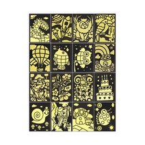 한국모루 포일 아트 스티커 호일 세트 만들기 꾸미기 동물 캐릭터 유치원 학교 홀로 그램 반짝이 DIY, 보물단지