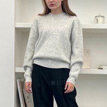 가을 겨울 무지 기본 심플룩 데일리 캐주얼 라운드넥 캐시미어 보카시 니트 티셔츠