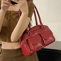 핑크비올라 / 런던 투포켓 애나멜 레더 숄더백 바게트백 가방