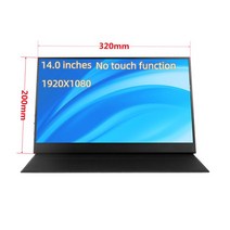 노트북 휴대용 모니터 듀얼모니터 스마트터치 패널 휴대용 모니터 15.6 " 울트라 클리어 1920x1080, 02 14.0 No touch_03 EU 플러그