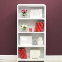 좁은책장 공간분리책장 거실책꽂이 더크린 DIY 노벨4단 틈새 서재장 오픈, 화이트