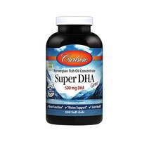 칼슨랩스 노르웨지안 피시 오일 컨센트레이트 슈퍼 DHA 500mg 소프트젤, 240개입, 1개