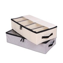 헬로요니 언더베드 의류 신발 수납함, 베이지, 1개