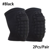 무릎보호대 고탄력 헬스 무릎아대두꺼운 스폰지 무릎 보호대 1 쌍 축구 배구 익스트림 스포츠 미끄럼 방지, 01 Black-2Pcs_01 One Size