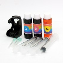 삼성 INK-M180 INK-C180 잉크충전 SL-J1660 SL-J1663 SL-J1665 용, 칼라충전세트, 1개