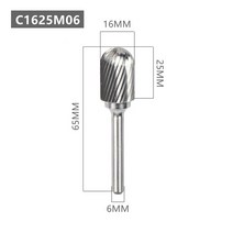 수공구 1 개 헤드 텅스텐 카바이드 로터리 파일 도구 포인트 버 다이 그라인더 연마 드릴 밀링, C1625M06