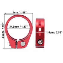 X Autohaux 28.6/31.8/34.9mm 알루미늄 합금 자전거 좌석 포스트 클램프 어댑터 안장 교체 MTB 부품, [12] 34.9mm Red, 09 34.9mm Red