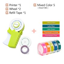 한글 타자기 수동 Motex E 303 E303 엠보싱 라벨 메이커 5 테이프 포함 9mm dymo 12965 1880 3D 장식 용, 11 Printer With 5 Tape