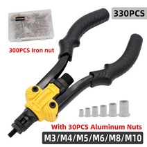 hand rivet nut gun insert threaded mandrels manual riveters nut gun for riveting rivnut m3 m4 m5 m6, 617 n 300pcs
