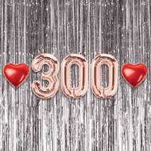300일 이벤트 포토존 세트 아기 기념일 커플 축하 기념 숫자 풍선 하트, 13.커튼-(실버)-300(소)-로즈골드