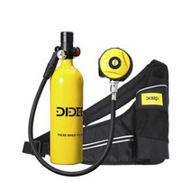 스쿠버 다이빙 미니 산소통 스킨스쿠버 dideep x4000pro 1l 스쿠버 다이빙 스노클링 탱크 미니 산소 실린더 인공 호흡기 핸드 펌프 수영 액세서리 다이빙 장비, 노란 가방, 협력사