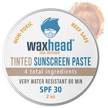 Waxhead 틴트 서핑 자외선차단제 야외 운동 선수용 산화 암초 얼굴용 하와이 재 한 틴 (59.1ml 틴트), Tinted