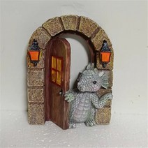 정원조형물 재미 있는 공룡 장식 안뜰 조각 예술 드래곤 등반 창 장식품 공예 벽, 2.B