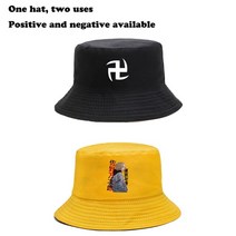 도쿄 복수 자 모자 만화 남성 여성 모자학생 야외 모자, 03 Blakc yellow
