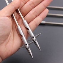 산천어 낚시 스테인레스 스틸 낚시 다트 투석기 새총 2 개 화살 바브 관통 물고기 안정적인 슈팅 팁, 01 2pcs