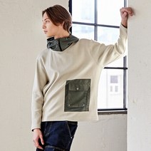 커스텀어스 유니크 레이어드 필 오버핏 후드티셔츠 CTS22WKHTA41