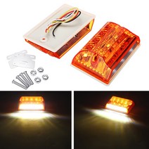 평판트레일러 미니 캠핑 카고트레일러 트레일러 버스 캐러밴 보트용 다운 백라이트 턴 시그널 리피터 24V L, 01 YELLOW_01 4pcs
