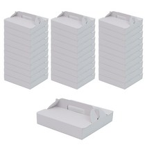 크라운포장 손잡이형 무지 화이트(W) 피자박스 (345 X 345 X 45mm) 40개입 일회용 배달 통 고급 포장 용기, 40개