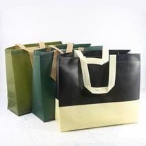 무광코팅 무지 부직포백 3색 선물가방 옷 담요 쇼핑백, 다크그린