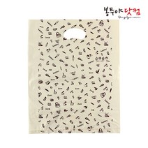 봉투야닷컴 HDPE 45호 (45x54cm) 100장 비닐쇼핑백, 해피펀-아이보리