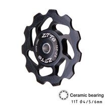 ZTTO-11T MTB 자전거 뒷 변속기 자키 휠 세라믹 베어링 풀리 AL7075 CNC 도로 자전거 가이드 롤러 아이들, 05 BLACK