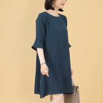 애비뉴투지 엄마옷 벨 소매 여성 여름 칠부 하객룩 롱 원피스 O06220 50대 60대 중년여성