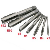 핸드탭 기계탭 스파이럴탭 7pcs m3 m4 m5 m6 m8 m10 m12 베어링 철강 기계 나선형 포인트 스트레이트 플루트 핸드 스크류 스레드 핸드 탭 드릴 세트 메트릭, 없음