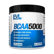 126073 EVL BCAAs 아미노산 분말 - BCAA 분말 운동 후 회복 음료 및 자극 없는 운동 전 에너지 음료 분말 - 남성을 위한 5g 분지쇄 아미노산 보충제 - 무가향