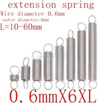 10Pcs 와이어 직경 0.6mm 304 스테인레스 스틸 듀얼 후크 작은 장력 스프링, 30mm