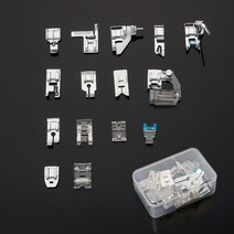 핸드미싱기 4/6/11/15p 재봉틀 노루발 키트 형제 가수 Janom 발 도구 바느질 액세서리, 15pcs box-D