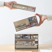 똑소녀 수납정리함 투명 미니서랍 다용도 데스크 무한수납정리함, 03.키높이수납함 핑크, 1칸