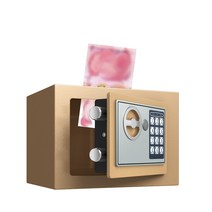 암호 캐시 박스 업소용 비밀 금고 개업 선물 보관함, 작은왕자 블루 동전 투입구 있음 입출금 가능