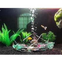 티에스 난파선 보물선 어항꾸미기 에어장식소품 핑크키티구피 체리새우분양, 상세페이지 참조