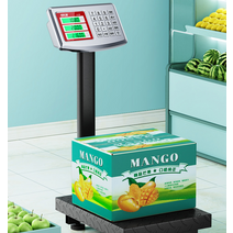 업소용 전자 저울 고기 수산물 정육점 마트 이력관리, 60KG 정밀 30x34 LCD 고정밀