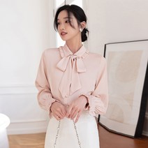 봄 칼라 소프트 핑크 쉬폰 블라우스 여소중 상의 시크 셔츠