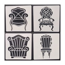 종이 휴대용 피크닉 골판지 의자 13x13Cm 소파 의자 가구 벽 그림 장식 레이어링 플라스틱 DIY 색칠 엠보싱 스크랩북 스텐실 1 피스, K14