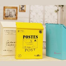 SPR_벽걸이우체통PostBox 우편함수취함 MailBox편지보관함 예쁜 고충처리함 철제 방수 가정용 미니 철재 물함 빈티지_spr, SPR_인테리어 스틸우편함(옐로우)