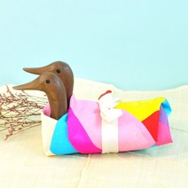 기러기 집들이선물 함기러기 외국인선물 함기러기 전통공예, 03. 물푸레나무기러기&실크조각보세트