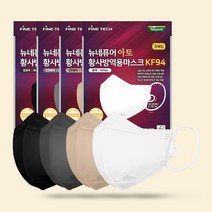 네퓨어 새부리형 마스크 10매 KF94 일회용 컬러 아토2D마스크 국산 끈조절 황사 미세먼지차단, 브라이트화이트, 아토KF94 20매입