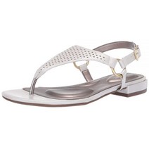 락포트 여성용 Tm Zosia 끈 플랫 샌들 화이트. 7 Wide