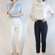 여성 사방 스판 면 쫀쫀 밴딩 슬랙스 바지 팬츠 4컬러