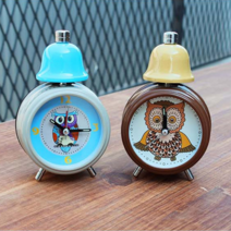 부엉이 외종 알람시계 스카이블루브라운 탁상시계, 브라운