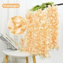 인테리어 조화 1pcs 등나무 꽃 포도 나무 결혼식 꽃 아치 장식 110cm 식물 화환, 주황색