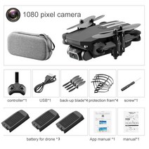 FPV드론 입문용드론 미니드론 LS-MIN RC 미니 드론 4K 1080P HD 카메라 WiFi Fpv 공기 압력 고도 한 키 헬, 20 1080P Black Bag 3B