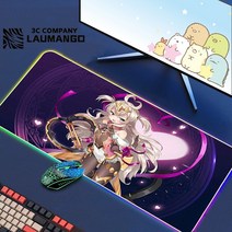에픽 세븐 Rgb 마우스 패드 게이머 키보드 매트 책상 애니메이션 카펫 Pc 빅 게임 캐비닛 확장, 05 GG001216_04 RGB250x250x3mm, 1개