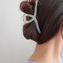 RANUNSTYLE 투명 오로라 올림머리 집게핀