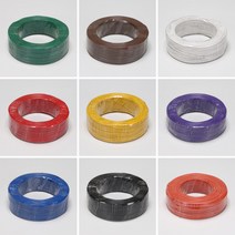KIV 연선 0.5SQ 300/500V이하 VSF 부드러운 비닐 절연전선 200M/1롤 갈 녹 녹황 백 보라 적 주황 청 황, 녹색, 1개
