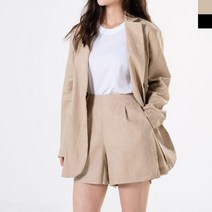 코디 투피스 여자투피스세트 자켓 반바지 세트 여자 린넨 직장인 출근룩 데이트 (다올샵)_789EA
